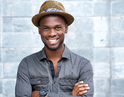 Man sharing healthy smile after cosmetic dental bonding