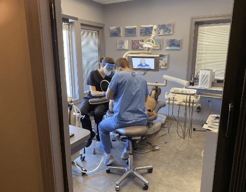 Doctor Goldstein treating dental patient