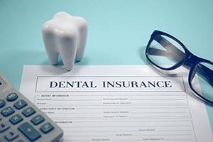 Dental insurance claim form on desk