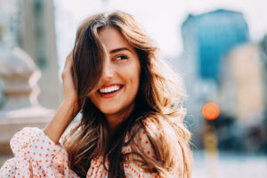 happy woman smiling 